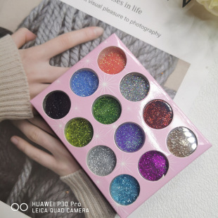 Nail art sequins glitter 12 color shell paper pearl powder Diamond peach heart sequins nail art DIY slime material
