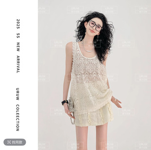 Prosecco New Arrival All-Match Long-Sleeved Lace Shirt Elaptic Waist A- Line Pleated Skirt suit