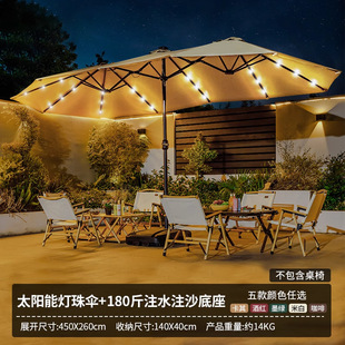 Outdoor Parasol Courtyard Villa Garden Terrace Sky Cafe Commercial Camping Sun Umbrella Three Head Middle Pillar Umbrella