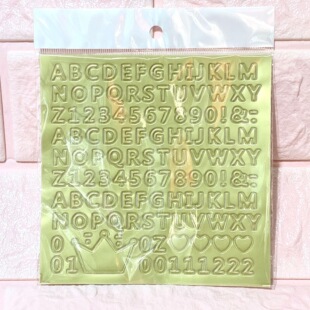 New golden stickers digital stickers love crown three-dimensional bubble stickers English stickers children's small gift stickers
