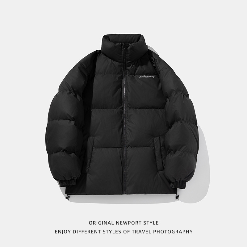 Three-Dimensional Quilted Cotton Water-Repellent Cotton Jacket Winter New Reflective Letter Print Design Trendy Brand Bread Jacket for Women Q