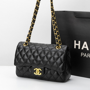2025 New Women's Bag Fashion High-end Sense Shoulder Crossbody Bag Chanel Style Diamond Plaid Chain Bag