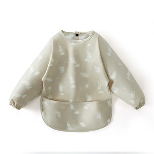 Danish children's overalls drain water back-dressing baby's eating overalls bibs baby's eating pockets feeding clothes Amazon