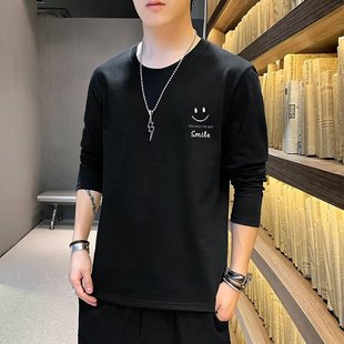 Spring New Long-sleeved T-shirt Men's Korean-style Round Neck Casual Base Shirt Top Youth Sweater Men's T-shirt