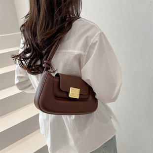 French Style Distinctive Fashionable Underarm Bag 2025 Spring New Western Style Simple Textive Shoulder Crossbody Saddle Bag