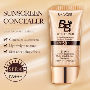 Полный английский SADOER Золото Улитка Солнцезащитный крем BB SPF50 PA маскировочный карантин для трансграничной внешней торговли оптом