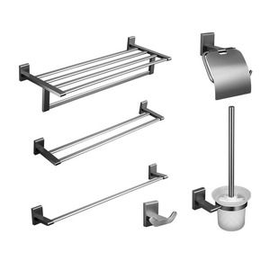 All-Copper Towel Rack Bathroom Rack Bathroom Towel Rack Gun Gray Bathroom Pendant Set Towel Bar