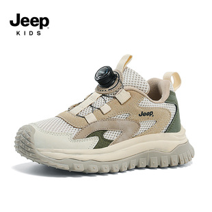 Jeep girls sneaker soft bottom non-slip running shoes 2024 spring new knob mesh children's shoes children's shoes tide
