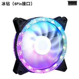 12cm air-cooled 6pin desktop computer controller color change luminous silent fan color light RGB chassis fan