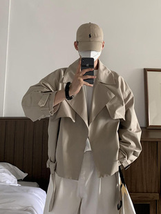 ASCLO high texture men's jacket casual Korean style niche design lapel spring new trendy handsome jacket top