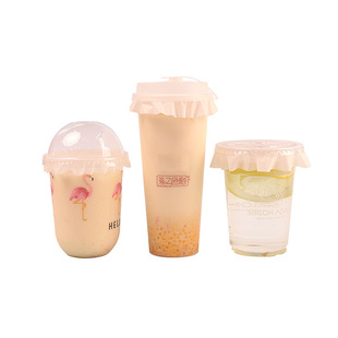 Milk Tea Leak-proof Paper Beverage Take-out Beverage Paper Sealing Cup Sealing Film Disposable Coffee Anti-spill Packaging Anti-spill Gasket