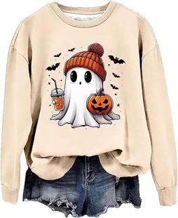 2024 Europe and the United States cross-border foreign trade women's vests 3D digital Halloween series printing round neck vests manufacturers selling