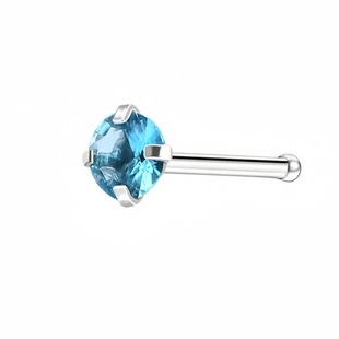 Cross-border Europe and the United States new stainless steel zircon straight rod 7 word 5 word nose nail nose decoration puncture jewelry foreign trade in stock wholesale