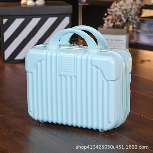 Vintage Suitcase Solid Color Accompanying Gift Box Company Gift Zipper 14 Inch Hanging Luggage Luggage Suitcase