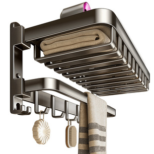 Toilet Towel Rack Punch-free Bath Towel Rack Integrated Hanger Kit Toilet Bathroom Shelf Storage Rack