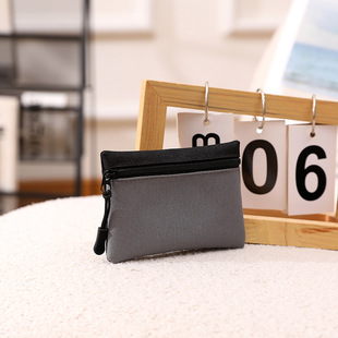Canvas Coin Purse Card Bag Simple Mini Zipper Small Bag Men's and Women's Student Fabric Coin Storage Bag Small Cloth Bag