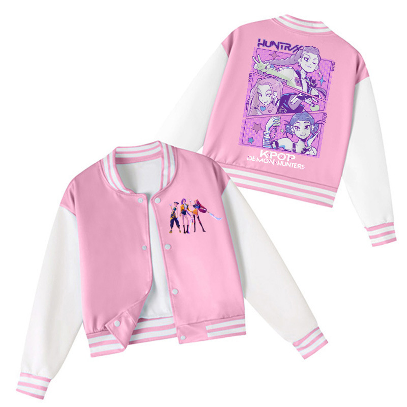 Kpop Hunter Girls Group Kpop Hunter Girls Group Spring and Autumn Children's Short Baseball Uniform Set 4829Ab