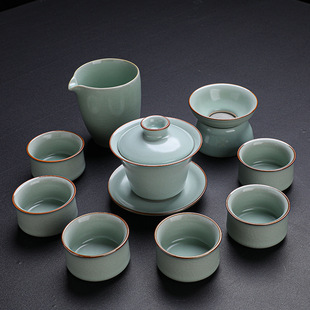 Новый Baicai Ru Kiln Бытовой Чайный Набор Кунг-Фу Костюм Открытие Пленки Может Поднять Чаша Чайник Чашка Креативный Подарок Оптовая