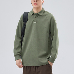 Mu Yuan Men's cleanfit fleece-lined Polo Shirt Sweater Men's Casual Japanese All-match Winter Thickened Top Clothes