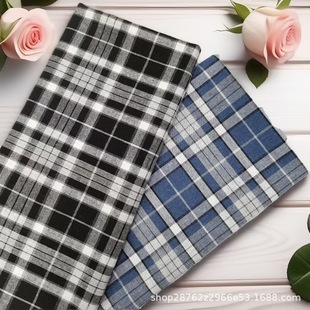 Spring and Summer New Plaid Fabric Polyester Cotton Yarn-dyed Plaid Casual Shirt dress Children's Wear Plaid in stock