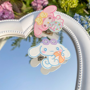 Sanrio шпилька супер милая светящаяся шпилька Pacha зажим для собаки свежие боковые челки зажим для девочек Детские аксессуары для волос