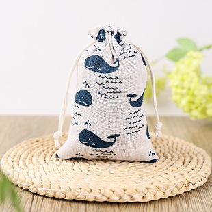Chinese Style Blue and Flower Cotton and Linen Bag for Travel Daily-use Storage and Finishing Gift Packaging Sachet Chinese Herbal Medicine Insect Repellent Bag
