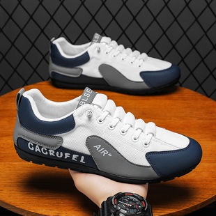 2024 New Mesh Bean Shoes Sports Running Forrest Gump Board Shoes Internet Popular Slip-on Soft Bottom Lazy Shoes Men's Fashionable Shoes