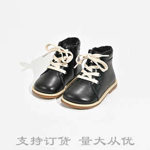 Zhongwei children's shoes 2020-13 children's Martin boots boys Korean autumn and winter leather boots soft bottom fleece-lined girls' short boots