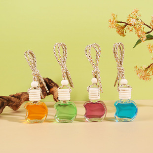 Creative Color Apple Car Aromatherapy Bottle 8 ml Glass Essential Oil Volatile Bottle Perfume Bottle Car Ornaments