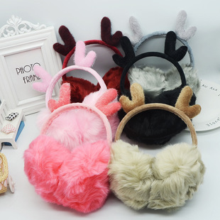 Antler earmuffs Korean cute winter warm plush antler earmuffs fashion earmuffs Christmas earmuffs factory direct sales