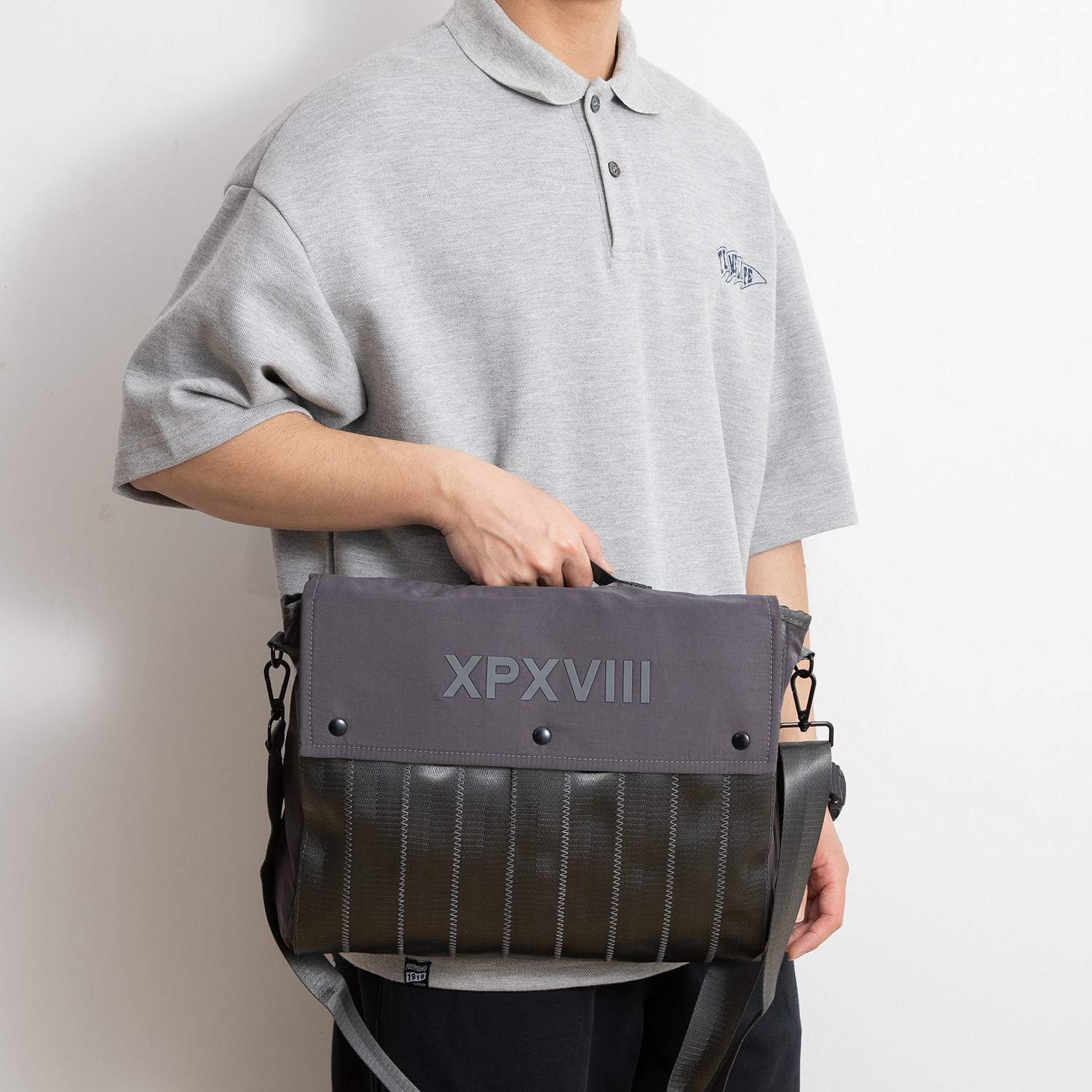 Xpxviii Trendy Brand Men's Crossbody Bag, Casual Shoulder Bag, Multi-Functional Handbag, Horizontal Briefcase, Student School Bag