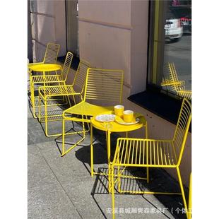 Color Dopamine Nordic Outdoor Table and Chair Casual Chair Bar Chair Dining Chair Milk Tea Coffee Shop Home Internet Celebration Iron Art