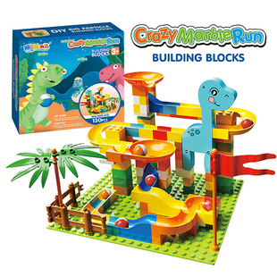Factory wholesale new slide building blocks paradise assembled early education dinosaur track ball toy student children gift