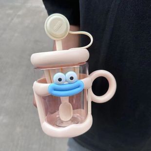 Высокое значение мультфильма супер милые Ns Water Cup Простые девушки нишевые соломки чашки милые корейские водяные чашки офисный рабочий стол
