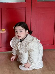 In stock Girl's Autumn and Winter Cotton dress Winter Thickened Princess Dress Baby Girl's Cotton Warm Base