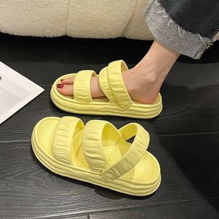 Candy Color Two-Wear Sandals and Slippers Women's 2022 Summer New Internet Popular All-Match Platform Thick Bottom Non-Slip Beach Roman Sandals