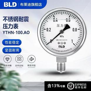Фабрика прямых продаж Blady BLD из нержавеющей стали ударопрочный манометр YTN-100H YTHN-1001.6 класса
