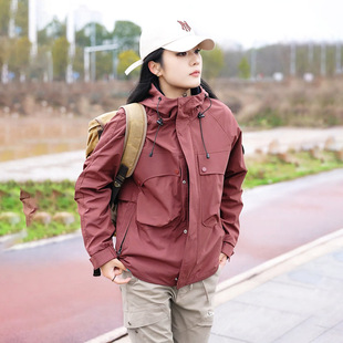 Live broadcast of the same style assault clothing 2024 spring and autumn new American hooded work jacket men's and women's outdoor mountaineering jacket