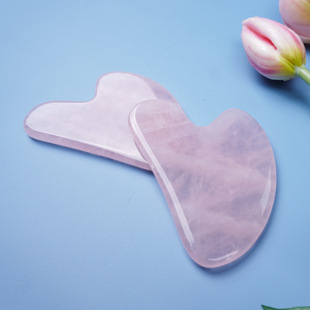 Powder crystal heart-shaped scraping crystal plate natural jade scraping plate massage beauty tools factory direct sales