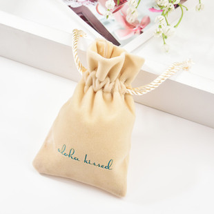 Factory Direct drawstring velvet bag printed Swan velvet bag jewelry drawstring bag earphone Wenwan storage bag