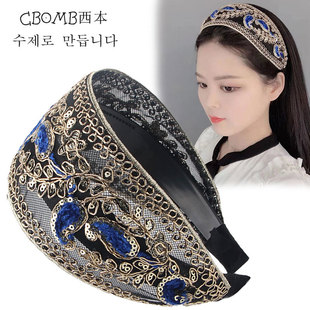 Headband Hair Accessories Original Wide-brimmed Teeth Covering White Hair Headband Fashion Ethnic Style Non-slip Hair Clip Young Hair Cave Women