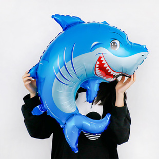 Cross-border New Marine Animal Aluminum Film Balloon Hippocampus Octopus Coconut Tree Lobster and Other Birthday Balloon Arrangement Decoration