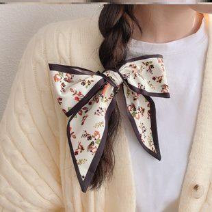 French Style Long Hair Band Silk Scarf Tie Hair Ribbon Super Fairy Temperament Tie Bag Ribbon Accompanying Gift Bow Tie Hair Accessories