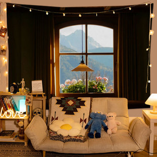 American Retro Decorative Wall Cloth Internet Celebrant Live Background Cloth Advanced Bedside Bedroom Camping Outdoor Hanging Cloth Background Figure