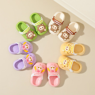 Children's Baotou Slippers Hole Shoes Breathable Baby Shoes Boys and Girls Baby Standing Pattern Cute Non-slip Sandals
