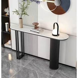 Light Luxury Living Room Entrance Table Super Narrow and Very Narrow Italian Curved Wall Entrance Table Simple Modern Tall View Table