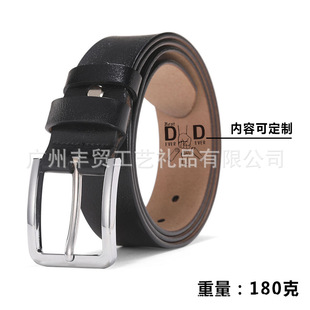 Cross-Border Customized Father's Day Retro Belt, Double-Sided Engraved Men's Belt, Birthday Gift Belt for Dad