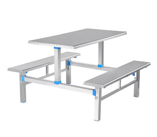 Customized school canteen stainless steel dining table and chair factory restaurant conjoined dining table staff dining hall glass steel table and chair