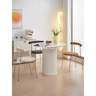 Cream Style Dining Chair Antique Household Living Room Light Luxury Backrest Chair Simple Modern Milk Tea Shop Casual Egg Roll Chair