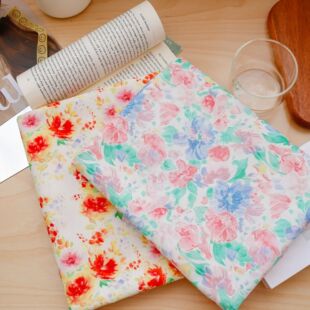 Cotton 60 digital printed fabric Korean big flower floral cloth cotton color big flower women's children's clothing parent-child